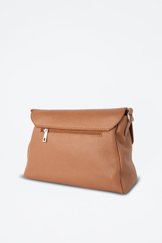 Sac bandoulière en cuir Indila - Marron et doré