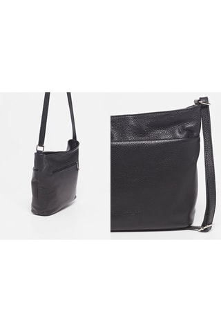 Leren Schoudertas Ylena  - Zwart