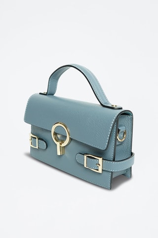 Sac à main en cuir Sumy - Bleu et doré