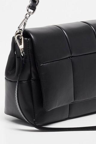 Leren Schoudertas Mini Alaba  - Zwart