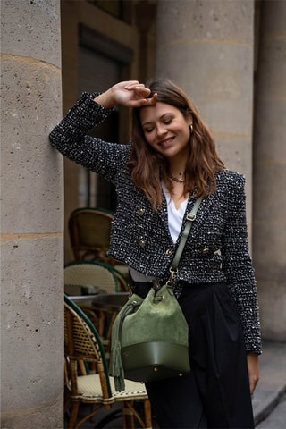 Sac seau en cuir Livy - Vert