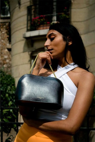 Leren Schoudertas Nora  - Zwart