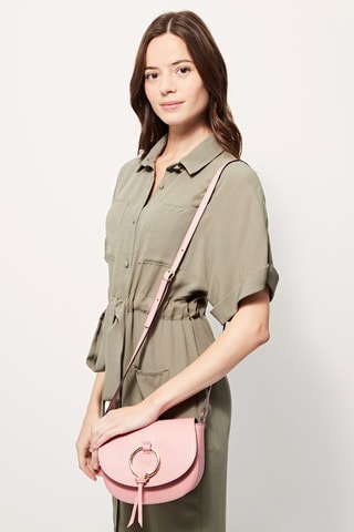 Sac bandoulière en cuir Christian - Rose