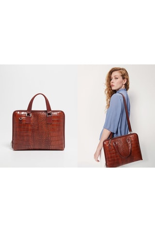 Porte-documents en cuir Peyton - Marron