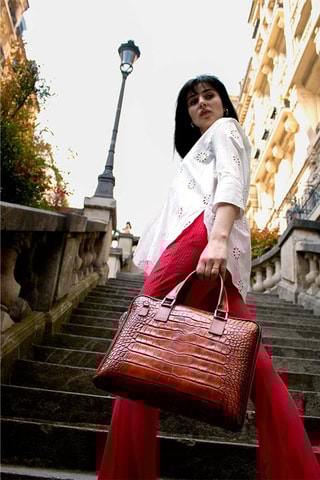 Porte-documents en cuir Peyton - Marron