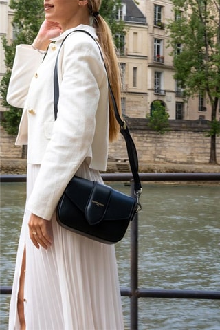 Leren Schoudertas Julia   - Zwart