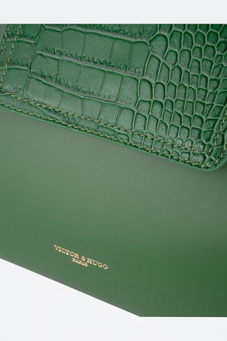 Sac à main en cuir Ana - Noir et vert