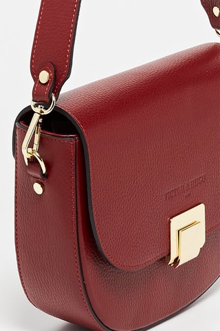 Sac porté épaule en cuir Ambre - Rouge