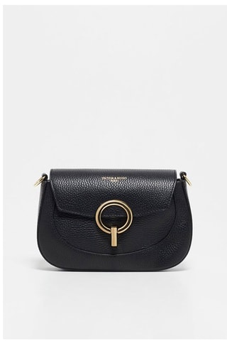 Leren Schoudertas Mia   - Zwart