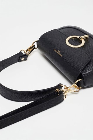 Leren Schoudertas Mia   - Zwart