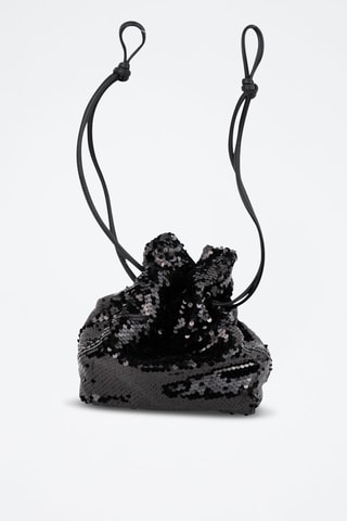 Sac seau en sequins Neza  - Noir