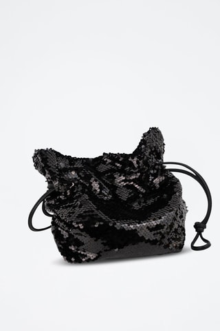 Sac seau en sequins Neza  - Noir