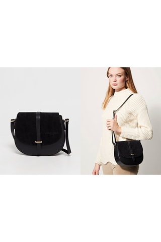 Leren Schoudertas Amel   - Zwart