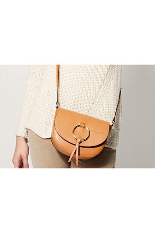 Mala a tiracolo de couro Christian - Castanho