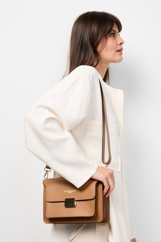 Sac bandoulière en cuir Chanon - Marron