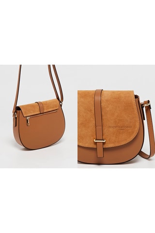 Mala a tiracolo de couro Amel - Castanho