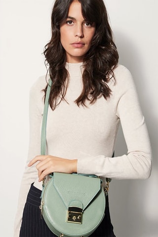 Sac bandoulière en cuir Poly - Vert