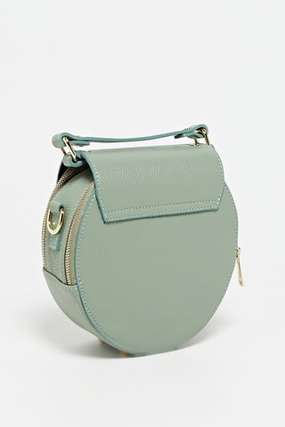 Sac bandoulière en cuir Poly - Vert
