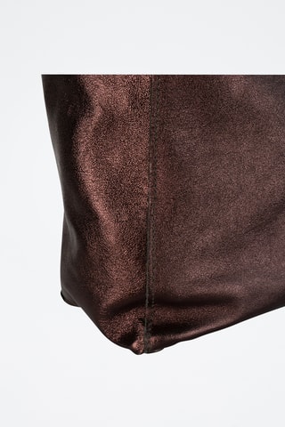 Cabas en cuir Vog - Marron foncé