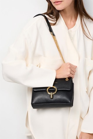 Leren Schoudertas Sarya   - Zwart