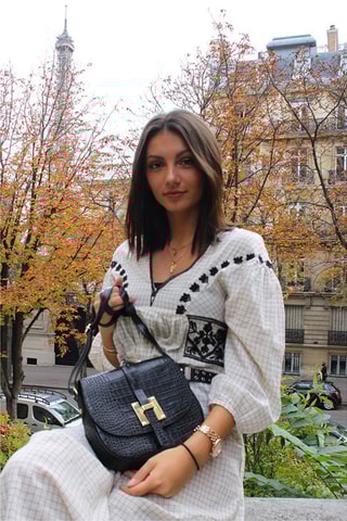 Leren Schoudertas Jara   - Zwart