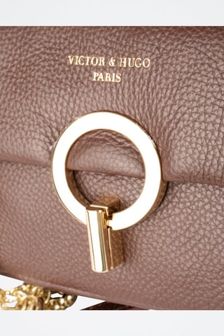 Leren Schoudertas Sarya   - Bruin en goudkleurig