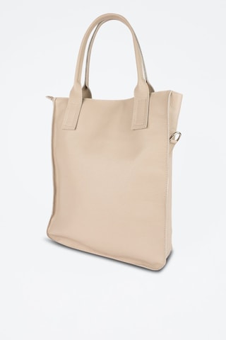 Cabas en cuir Noa - Beige et doré