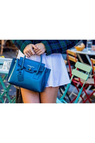 Sac à main en cuir Jeny - Bleu