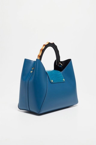 Sac à main en cuir Ana - Bleu