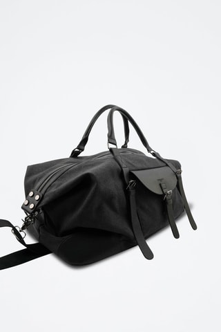 Sac de voyage en cuir Charly - 29 cm - Noir