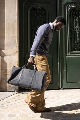 Sac de voyage en cuir Jude - 37 cm - Noir