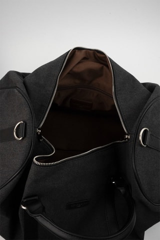 Sac de voyage en cuir Jude - 37 cm - Noir