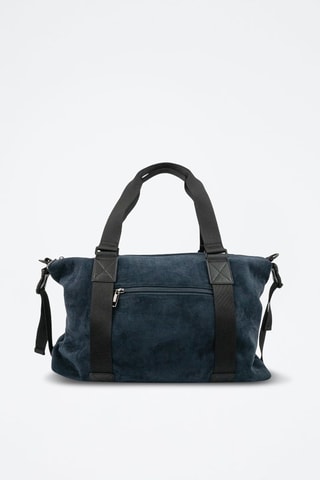 Cabas en cuir Arin - Bleu et noir