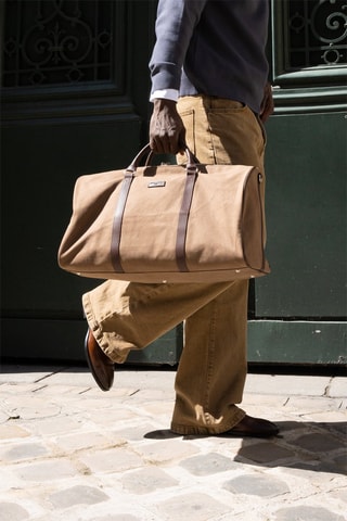 Sac de voyage en cuir Jude - 29 cm - Marron