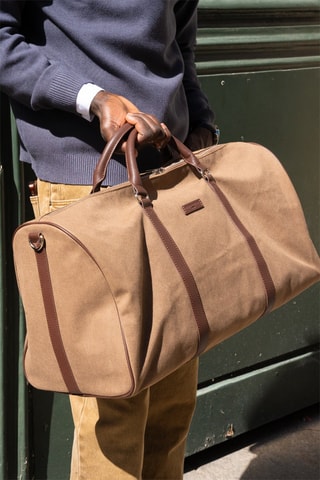 Sac de voyage en cuir Jude - 29 cm - Marron