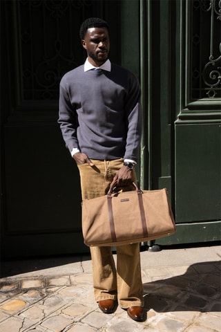 Sac de voyage en cuir Jude - 29 cm - Marron