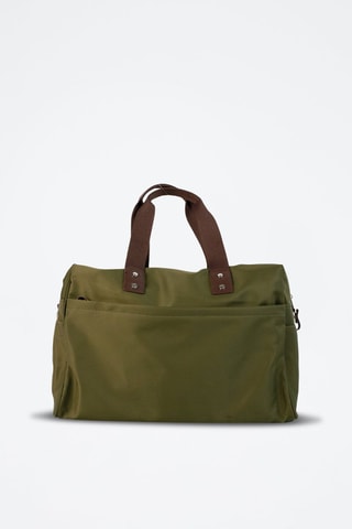 Sac de voyage en cuir Sky - 41 cm - Marron et vert