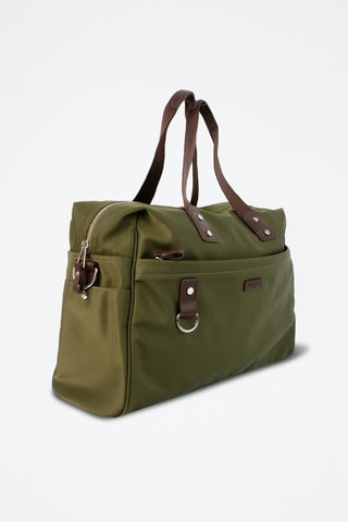 Sac de voyage en cuir Sky - 41 cm - Marron et vert
