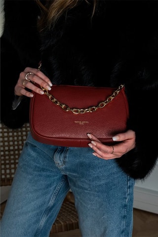 Sac à main en cuir Paola - Rouge