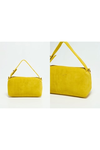 Sac porté épaule en nubuck Maria - Jaune