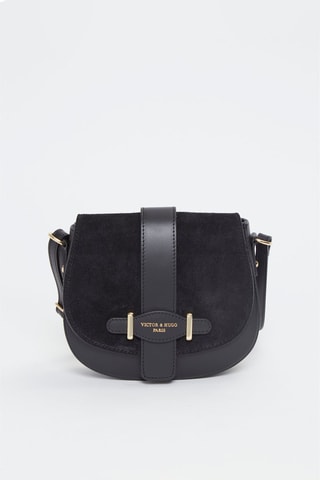 Leren Schoudertas Slelva   - Zwart