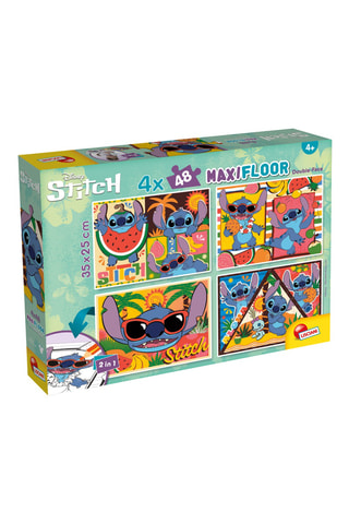 Puzle de doble cara Stitch Lilo y Stitch Disney - 4 x 48 piezas - Desde 4 años
