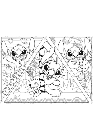 Puzle de doble cara Stitch Lilo y Stitch Disney - 4 x 48 piezas - Desde 4 años