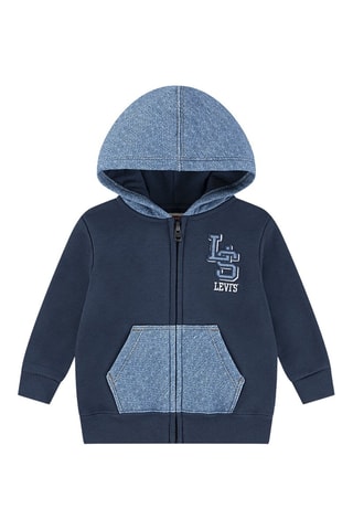 Sweat à capuche - Blanc et bleu