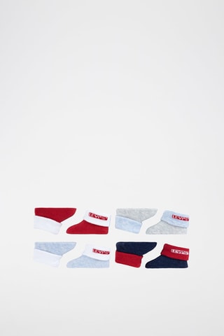 4 chaussons - Bleu, rose et gris