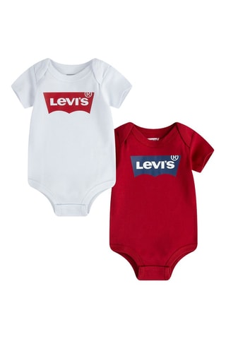 2 bodys - Blanc, rouge et bleu