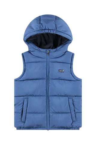 Doudoune sans manches à capuche - Blanc et bleu