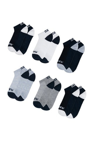 6 paires de chaussettes - Blanc, bleu, gris et noir