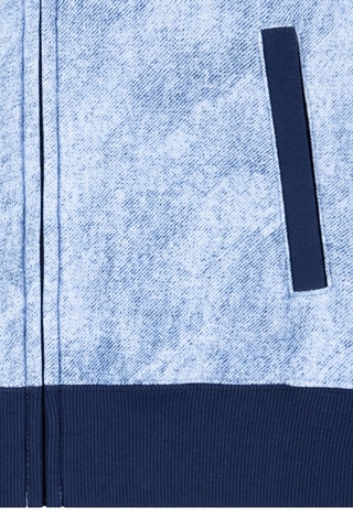 Sweat bi-matière Trompe l’œil - Bleu