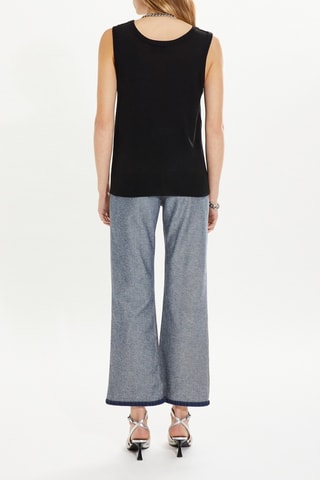 Débardeur en mérinos et soie - Noir